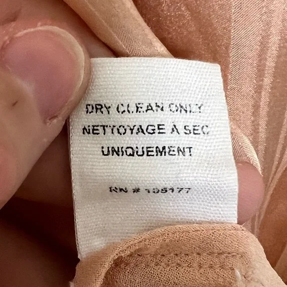 NWOT Ulla Johnson Peach Satin Embroidered Waist Midi Dress Sz 0 - Picture 9 of 10